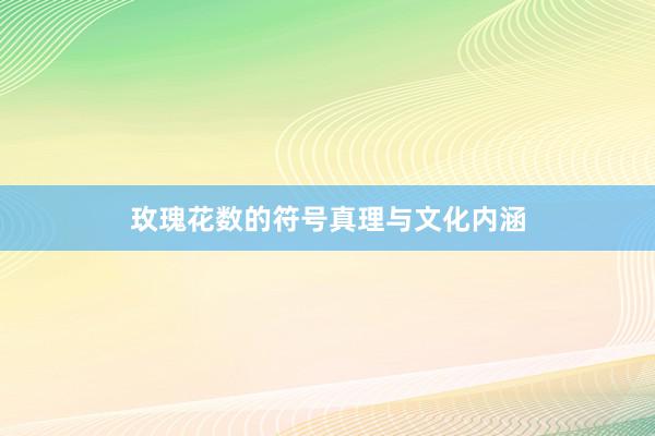 玫瑰花数的符号真理与文化内涵