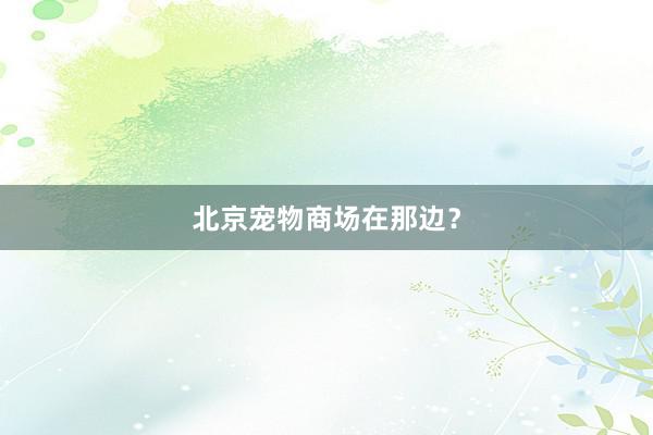 北京宠物商场在那边？